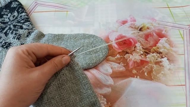 как связать мысок "Звездочка".Носки жаккард. смотреть онлайн