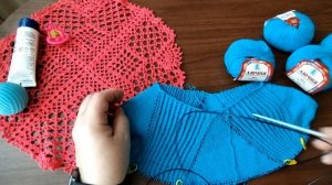 Вяжу спицами футболку в технике ленивый реглан. Первы?