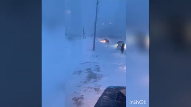 Участок дороги закрыли на Сахалине из-за метели смотреть онлайн