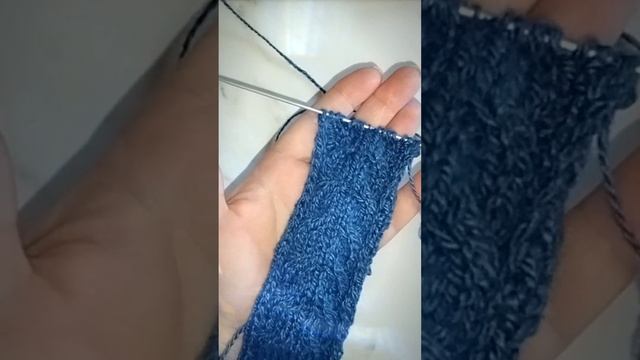 Несложный Красивый узор из зеркальных жгутов с лицевой разделительной петлей  #Shorts