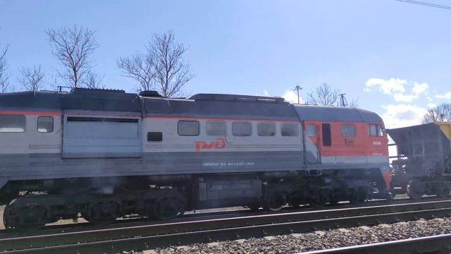 Тепловоз 2М62-0668, перегон Лигово - Предпортовая, г.СПб, 09.04.2022 г. (4K UHD)