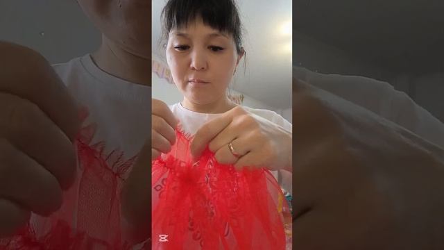 Платье из Фатина своими руками #красноеплатье #платье?