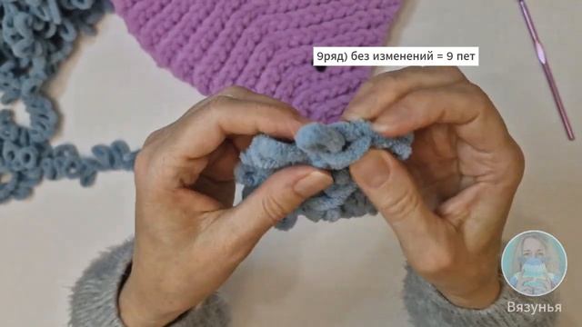 МК Косынка чепчик из Alize Puffy fine смотреть онлайн