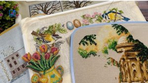 Вышивка крестом/“Лейка с тюльпанами”от Мп-студии/Процессы/Покупки/Мои броши.2024 год