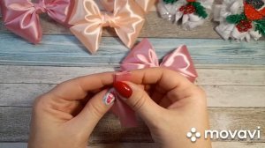 Простой бантик   Очень просто! Базовый бантик из атласной ленты 5 см Канзаши для начинающих