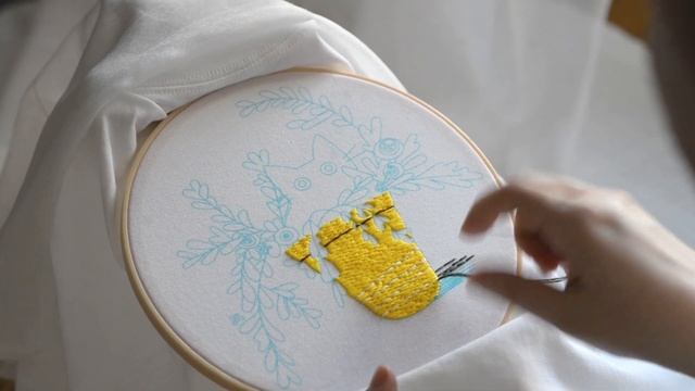 Набор для вышивания гладью -нитиори-, дизайн "Котик" (по смотреть онлайн