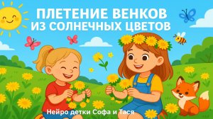 Плетение венков из солнечных цветов 🌼🌼🌼