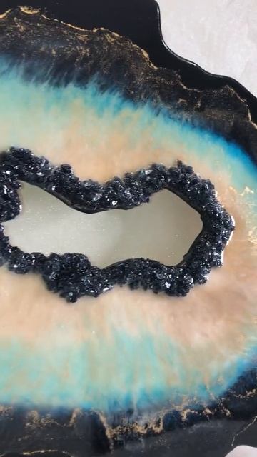 Картина из эпоксидки «Жеода Агата». Имитация среза камня. Resin art. Как нарисовать картину смолой