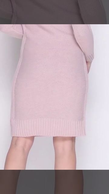 Вязаное платье с "ромбами" 8619 пудра смотреть онлайн