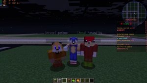 Соник тейлз и наклз флексят мем в майнкрафте