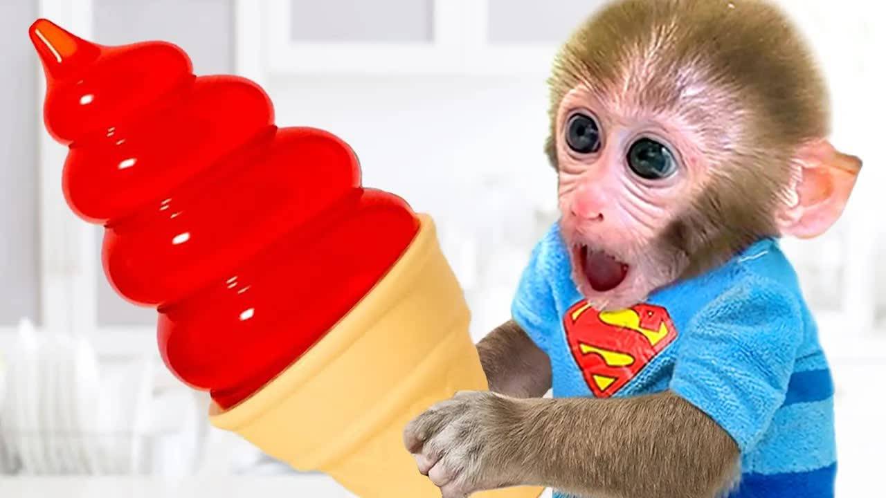 🐵 Обезьянка Бон-Бон спасает утёнка на волшебной метле и собирает виноград на ферме! Фильм для детей