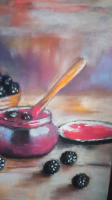 Ежевичное варенье сухой пастелью по мастер-классу Ники Сарбековой смотреть онлайн