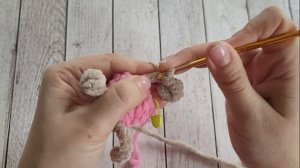 😻Малышка Кошечка в платье из плюша вязаная крючком😺