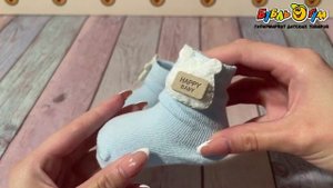 Носки Lanson Kids с пушистым декором и надписью Happy baby голуб