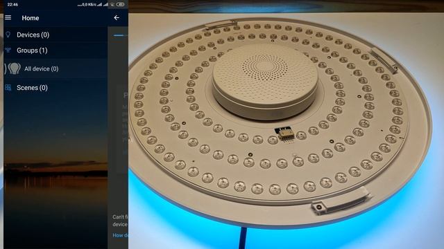 Потолочный SMART светильник с Bluetooth-колонкой 495мм+WIFI+светодиодная RGB подсветка с aliexpress.