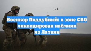 Военкор Поддубный: в зоне СВО ликвидирован наёмник из Латвии