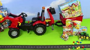 Видео для детей. Играем с игрушечным трактором.Копаем песок и играем. Для детей