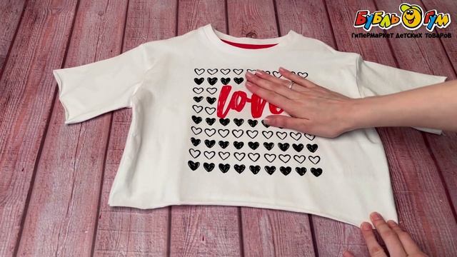 Комплект Lanson Kids футболка и лосины принт Love черно-белый смотреть онлайн