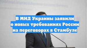 В МИД Украины заявили о новых требованиях России на переговорах в Стамбуле