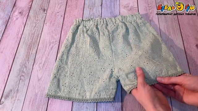 Шорты Bebetto с декоративной вышивкой и рюшами зеленые смотреть онлайн