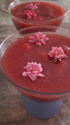 Райское наслаждение-клубничный кисель#клубника#кисель#напитки