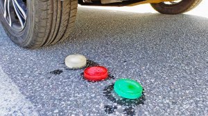 Эксперимент с автомобилем! Краш тест vs Давить колесом Фруктовый лёд! АСМР - звуки!