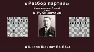 Миттельшпиль. Плохой слон (А.Рубинштейн - Э.Каналь)