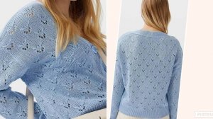 Простой эффектный  ажурный узор для летней кофты..
