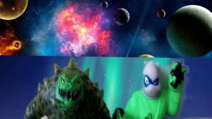 Супер герои Гуджитсу. Галактическая атака. Монстры сражаются друг с другом Гуджицу