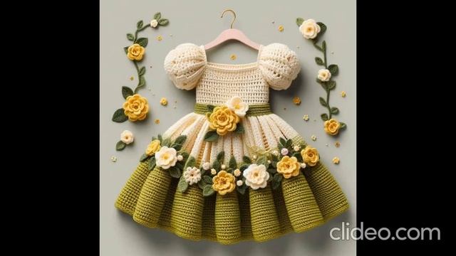 Beautifully designed knitted, crocheted dress ideas for little girls/вязаные  платье ? смотреть онлайн