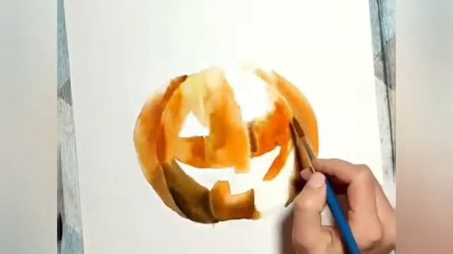 Тыква акварелью от @vandog_school_official