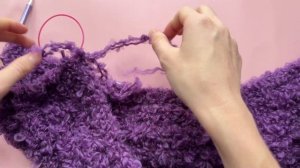 Вязаный ШАРФ букле на спицах | простой МК для новичков