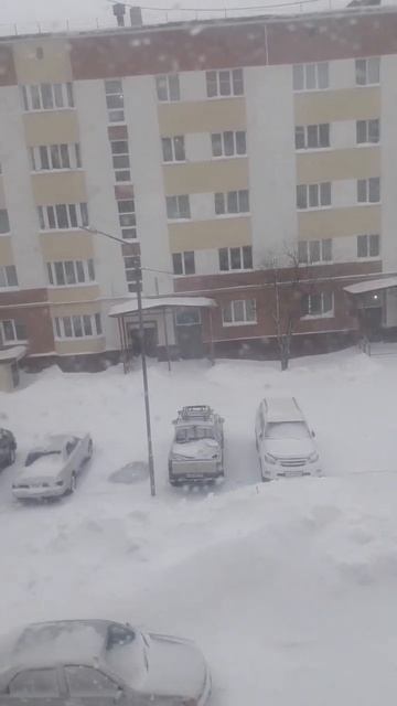 САХАЛИН .Оха 23 декабря.Обещали тайфун..