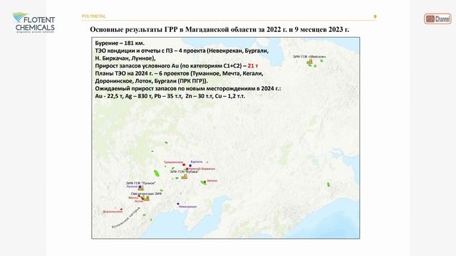 Геологоразведочные работы АО «Полиметалл» на лицензионных площадях Дальнего Востока за 2022-2023 г.