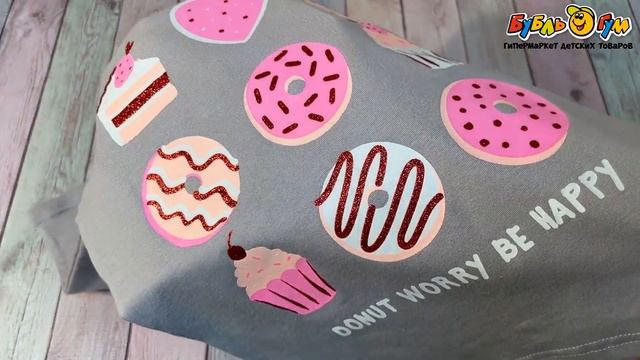 Лонгслив Lanson Kids с изображением сладостей и надписью с? смотреть онлайн