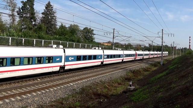 Электровоз ЭП20-007 с скоростным поездом Talgo-250 "Стриж" №712 Москва - Санкт-Петербург