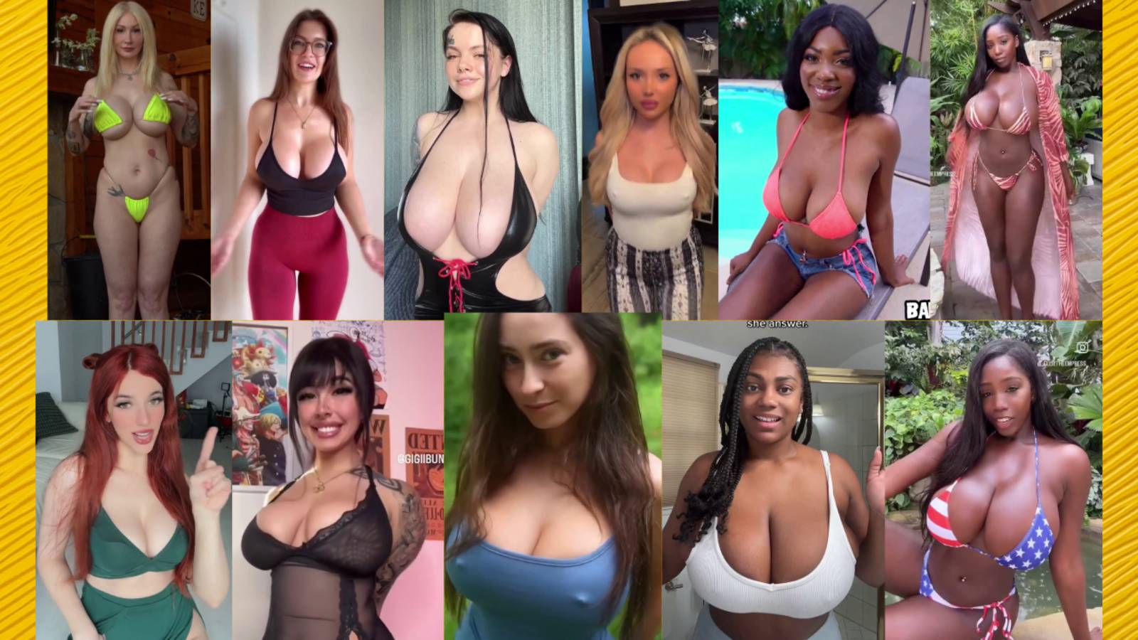 Huge Boobs / No Bra / Hard Nipples 44 - Big bank tiktok challenge ❤️ClipchampGirls 2025