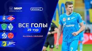 Все голы 18.05.2025 | 29 тур Мир РПЛ 2024/25