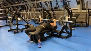 Жим штанги лежа на горизонтальной скамье