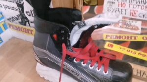 До и после. Конёк для хоккея. Ремонт задника.