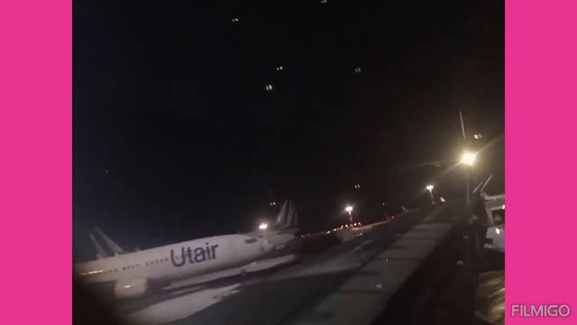 ночной взлëт самолëта из аэропорта Внуково Москва - Ба смотреть онлайн