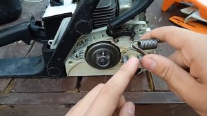 Как собрать тормоз на пиле Stihl MS 180