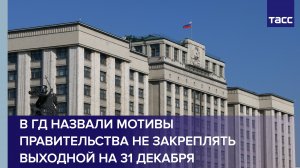 В ГД назвали мотивы властей не закреплять выходной на 31 декабря