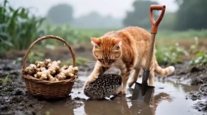 Mom Cat Rescues Abandoned Tuxedo Kitten ❤️ Nurses, Feeds & Plays Toy Train with Adorable Kittens 🚂