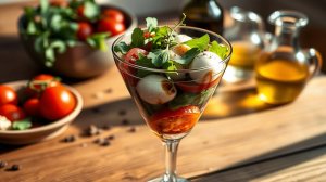 Вау-эффект: Салат Каприз в бокале — элегантно, вкусно, необычно!