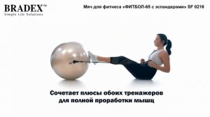 Мяч для фитнеса «ФИТБОЛ 65 с эспандерами» SF 0216