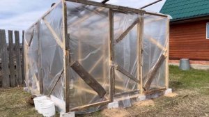 Теплица деревянная из бруса 50 мм с плёнкой по быстрому