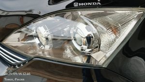 Химическая полировка левой фары Honda CR-V RE