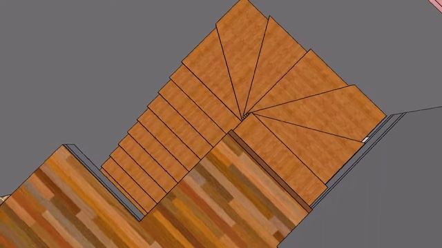 Эскиз лестницы на центральном косоуре. смотреть онлайн