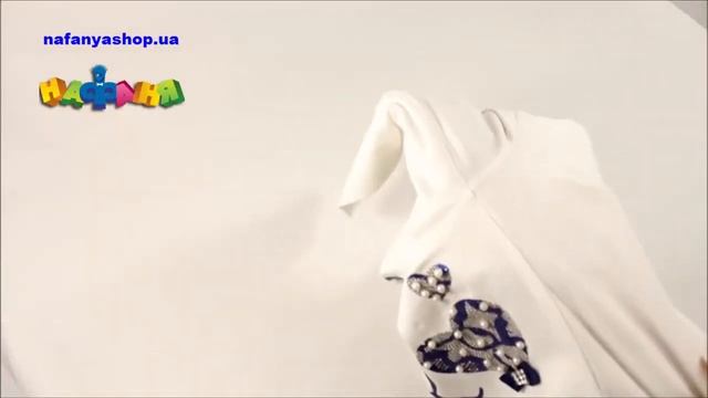 Туника для девочки цвет молочный синий с гипюром арт150 смотреть онлайн